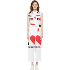 I Love Cheesecake Women s Frill Top Chiffon Jumpsuit by ilovewhateva