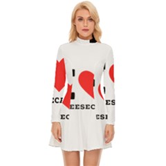 I Love Cheesecake Long Sleeve Velour Longline Dress by ilovewhateva