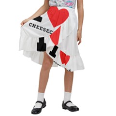 I Love Cheesecake Kids  Ruffle Flared Wrap Midi Skirt by ilovewhateva