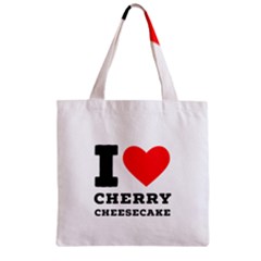 I Love Cherry Cheesecake Zipper Grocery Tote Bag by ilovewhateva