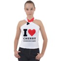 I love cherry cheesecake Cross Neck Velour Top View1