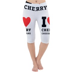 I Love Cherry Cheesecake Lightweight Velour Cropped Yoga Leggings by ilovewhateva