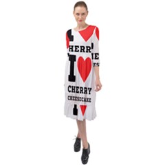 I Love Cherry Cheesecake Ruffle End Midi Chiffon Dress by ilovewhateva