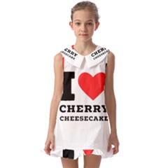 I Love Cherry Cheesecake Kids  Pilgrim Collar Ruffle Hem Dress by ilovewhateva