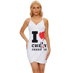 I Love Cherry Cheesecake Wrap Tie Front Dress by ilovewhateva