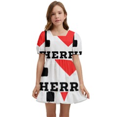 I Love Cherry Cheesecake Kids  Short Sleeve Dolly Dress by ilovewhateva