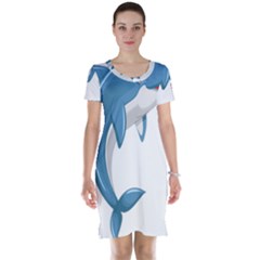 Blue Dolphin Short Sleeve Nightdress by pakminggu