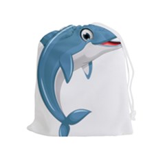 Blue Dolphin Drawstring Pouch (xl)