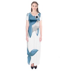 Blue Dolphin Short Sleeve Maxi Dress