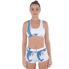 Blue Dolphin Racerback Boyleg Bikini Set