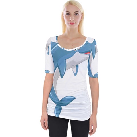 Blue Dolphin Wide Neckline Tee by pakminggu