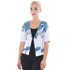 Blue Dolphin Cropped Button Cardigan by pakminggu