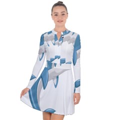 Blue Dolphin Long Sleeve Panel Dress by pakminggu