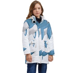 Blue Dolphin Kids  Hooded Longline Puffer Jacket by pakminggu