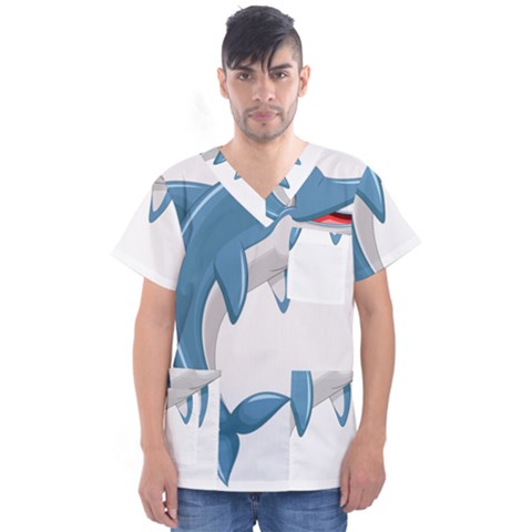 Blue Dolphin Men s V-neck Scrub Top by pakminggu