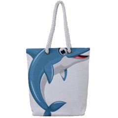 Blue Dolphin Full Print Rope Handle Tote (small) by pakminggu