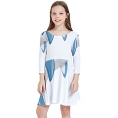 Blue Dolphin Kids  Quarter Sleeve Skater Dress by pakminggu