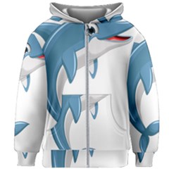 Blue Dolphin Kids  Zipper Hoodie Without Drawstring by pakminggu