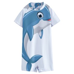 Blue Dolphin Kids  Boyleg Half Suit Swimwear by pakminggu