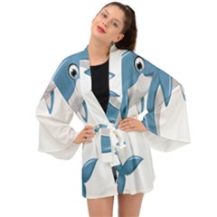 Blue Dolphin Long Sleeve Kimono by pakminggu