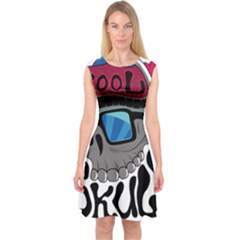 Cool Skull Capsleeve Midi Dress