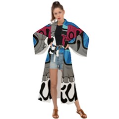 Cool Skull Maxi Kimono