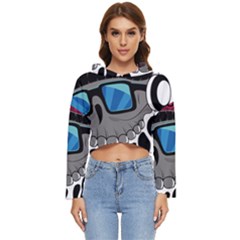 Cool Skull Women s Lightweight Cropped Hoodie