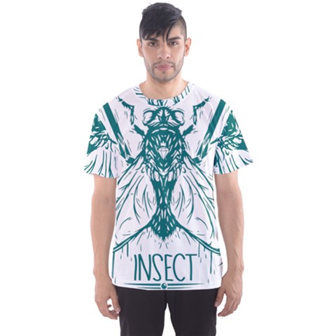 Green Insect Bee Illustration Men s Sport Mesh Tee by pakminggu