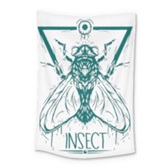 Green Insect Bee Illustration Small Tapestry by pakminggu