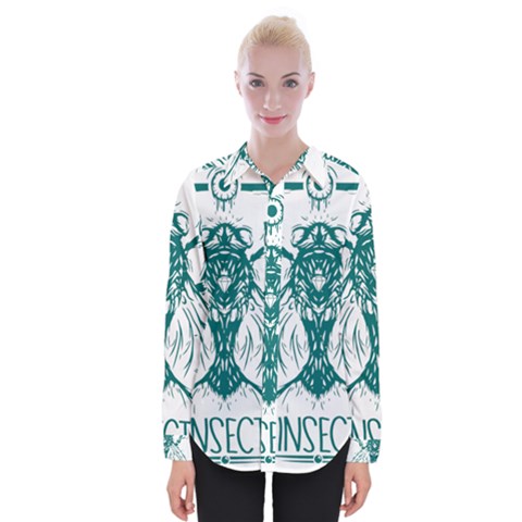 Green Insect Bee Illustration Womens Long Sleeve Shirt by pakminggu