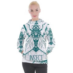 Green Insect Bee Illustration Women s Hooded Pullover by pakminggu