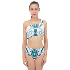 Green Insect Bee Illustration Spliced Up Two Piece Swimsuit by pakminggu