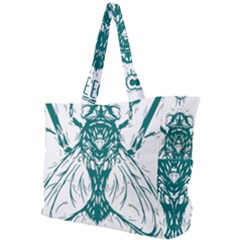 Green Insect Bee Illustration Simple Shoulder Bag by pakminggu