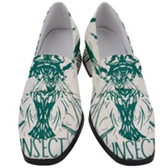 Green Insect Bee Illustration Women s Chunky Heel Loafers by pakminggu