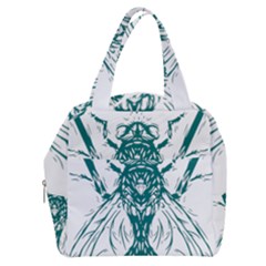 Green Insect Bee Illustration Boxy Hand Bag by pakminggu