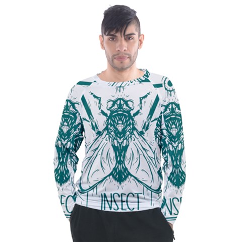 Green Insect Bee Illustration Men s Long Sleeve Raglan Tee by pakminggu