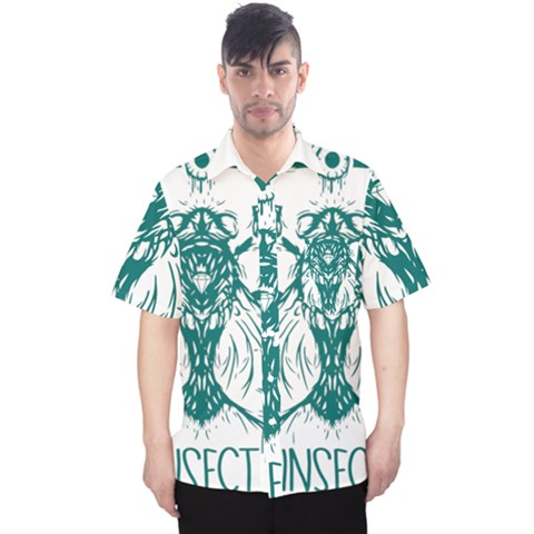 Green Insect Bee Illustration Men s Hawaii Shirt by pakminggu