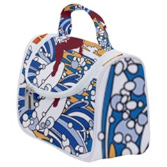 Beach Illustration Summer Beach Surf Waves Satchel Handbag by pakminggu