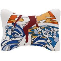 Beach Illustration Summer Beach Surf Waves Seat Head Rest Cushion by pakminggu