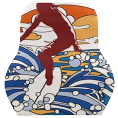 Beach Illustration Summer Beach Surf Waves Car Seat Back Cushion  by pakminggu