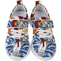 Beach Illustration Summer Beach Surf Waves Kids  Velcro Strap Shoes by pakminggu