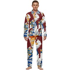 Beach Illustration Summer Beach Surf Waves Men s Long Sleeve Velvet Pocket Pajamas Set by pakminggu