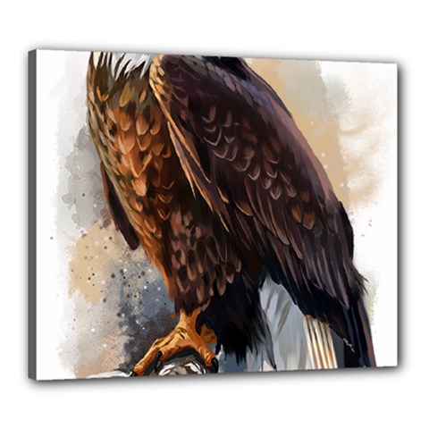 Eagle Art Eagle Watercolor Painting Bird Animal Canvas 24  X 20  (stretched) by pakminggu