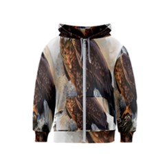 Eagle Art Eagle Watercolor Painting Bird Animal Kids  Zipper Hoodie by pakminggu