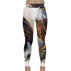 Eagle Art Eagle Watercolor Painting Bird Animal Classic Yoga Leggings by pakminggu