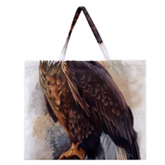 Eagle Art Eagle Watercolor Painting Bird Animal Zipper Large Tote Bag by pakminggu