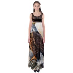 Eagle Art Eagle Watercolor Painting Bird Animal Empire Waist Maxi Dress by pakminggu