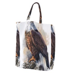 Eagle Art Eagle Watercolor Painting Bird Animal Giant Grocery Tote by pakminggu