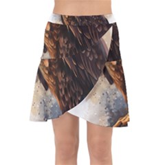 Eagle Art Eagle Watercolor Painting Bird Animal Wrap Front Skirt by pakminggu