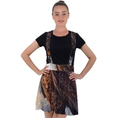 Eagle Art Eagle Watercolor Painting Bird Animal Velvet Suspender Skater Skirt by pakminggu